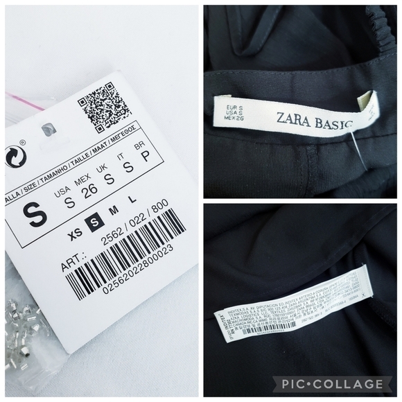 NWT Zara Little Black Dress Beaded Bodice Mini A-line Cocktail - Picture 12 of 16